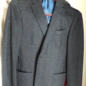 Sports Coat, Saks Fifth Avenue, Navy Donegal Tweed, Italian